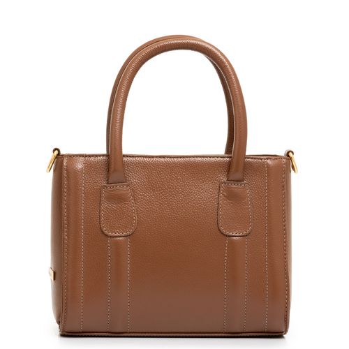 Bolsa Tiracolo Couro Estruturada Caramelo