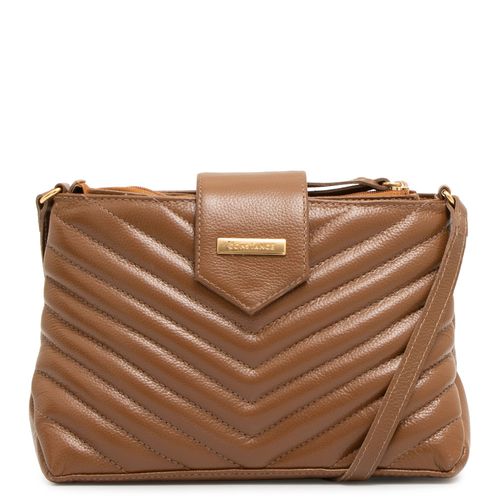 Bolsa Tiracolo Couro Matelassê Caramelo