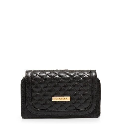 Bolsa Couro Pequena Matelassê Preta