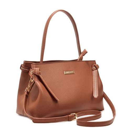 Bolsa Tote Nó Pesponto Marrom