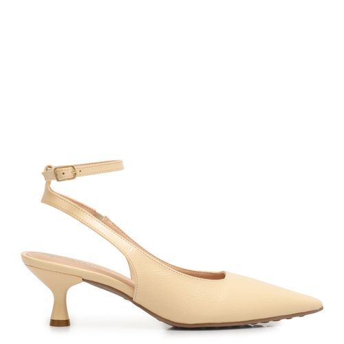 Scarpin Slingback Amarelo em Verniz