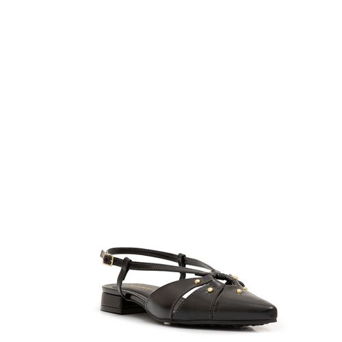 Sapatilha Slingback Preta Recortes