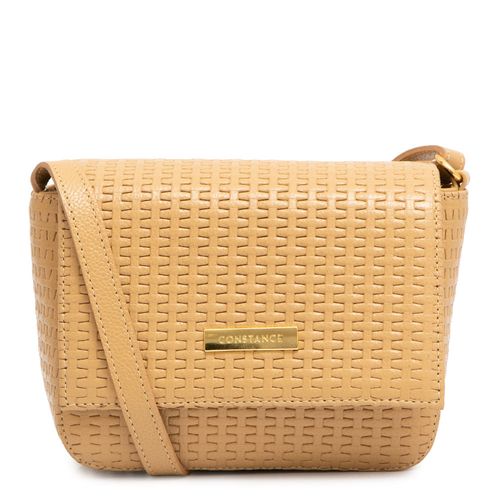 Bolsa Tiracolo Couro Textura Amarelo