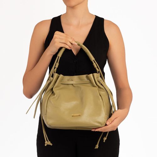 Bolsa Bucket Couro Verde