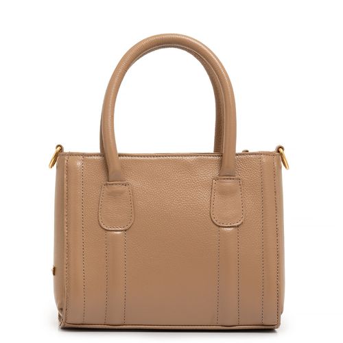 Bolsa Tiracolo Couro Estruturada Taupe