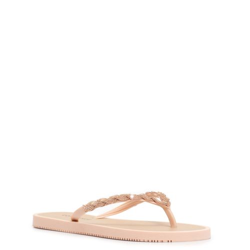 Chinelo Rosa Strass Entrelaçado