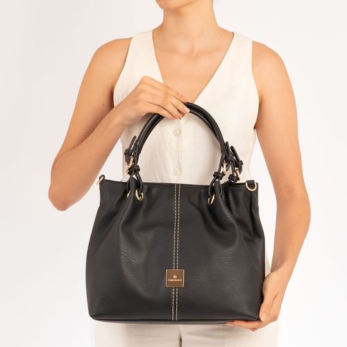 Bolsa Tote Pregas Preta