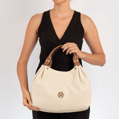 Bolsa Hobo Textura Off White