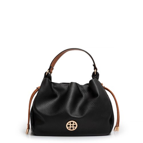 Bolsa Hobo Bicolor Preta