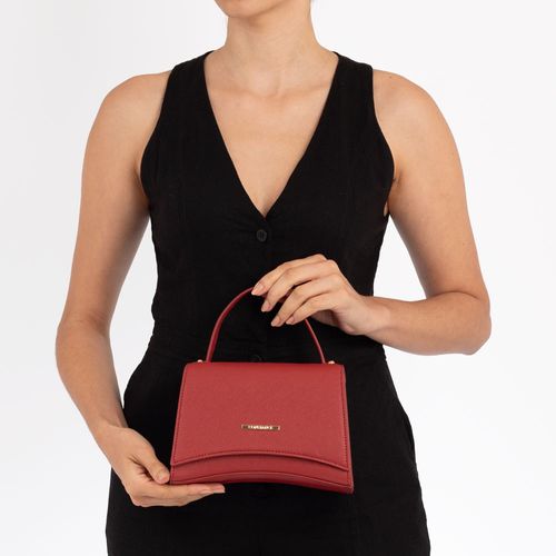 Bolsa Tiracolo Estruturada Pequena Vermelho