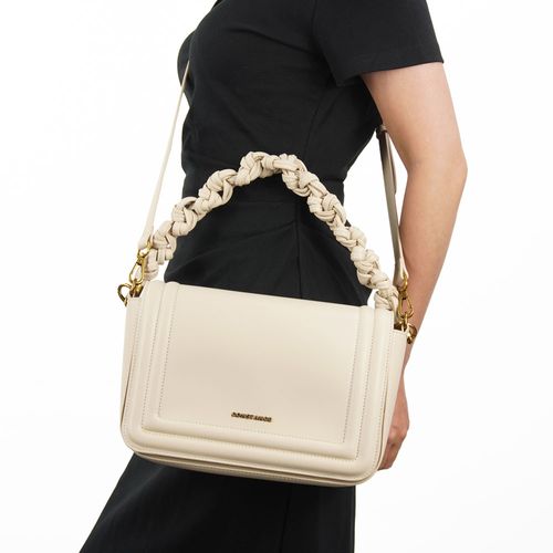 Bolsa Estruturada Alça Trança Off White