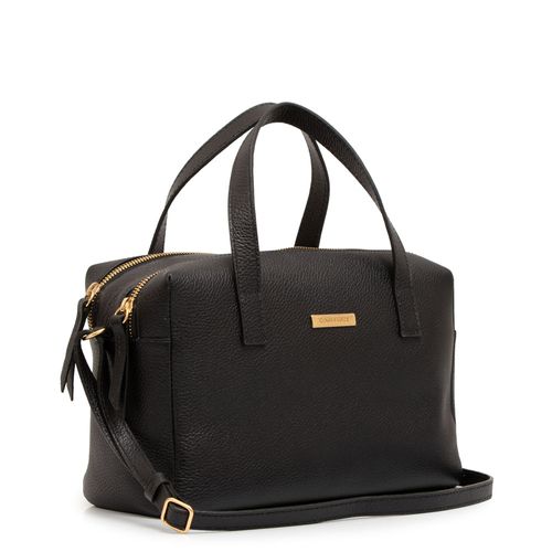 Bolsa Baú Couro Preta