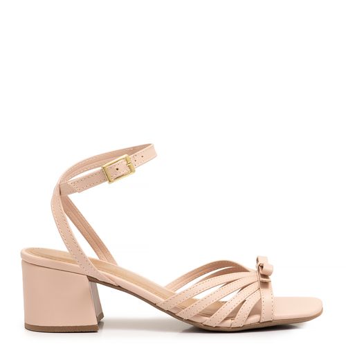 Sandália Rosada Tiras Laço