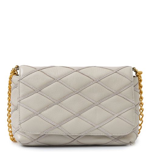 Bolsa Tiracolo Couro Matelassê Off White