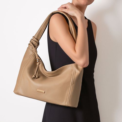Bolsa Hobo Pingente Taupe