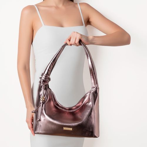 Bolsa Hobo Pingente Prata Velho
