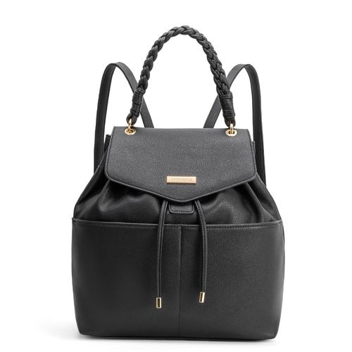 Mochila Alça Trançada Preta