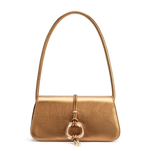 Bolsa Baguete Enfeite Bronze