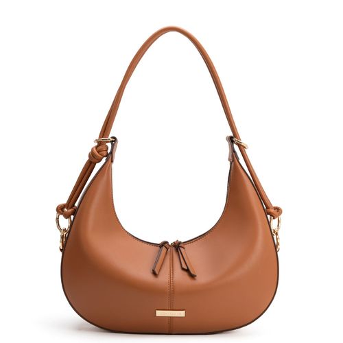 Bolsa Hobo Argolas Caramelo