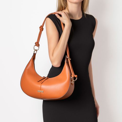 Bolsa Hobo Argolas Caramelo