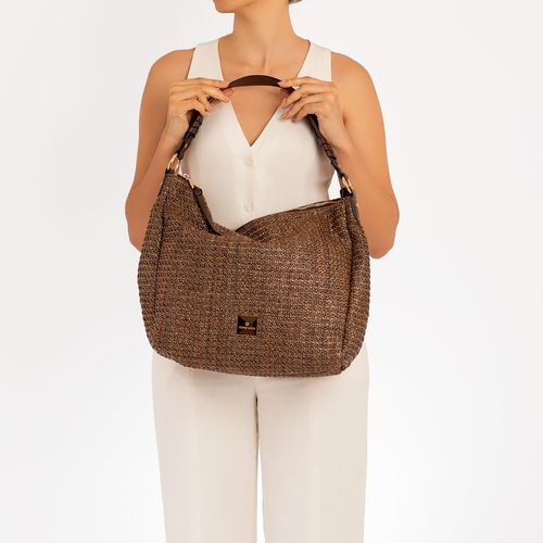 Bolsa Hobo Palha Café