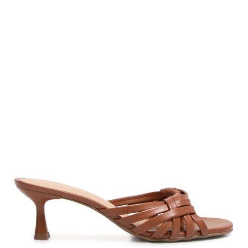 Tamanco Caramelo Tiras Trançadas