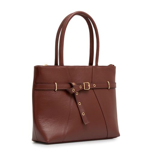 Bolsa Shopping Couro Cinto Bordo