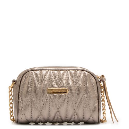 Bolsa Tiracolo Pequena Couro Prata Velho