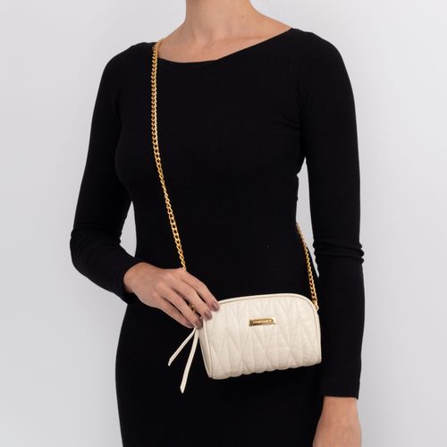 Bolsa Tiracolo Pequena Couro Off White
