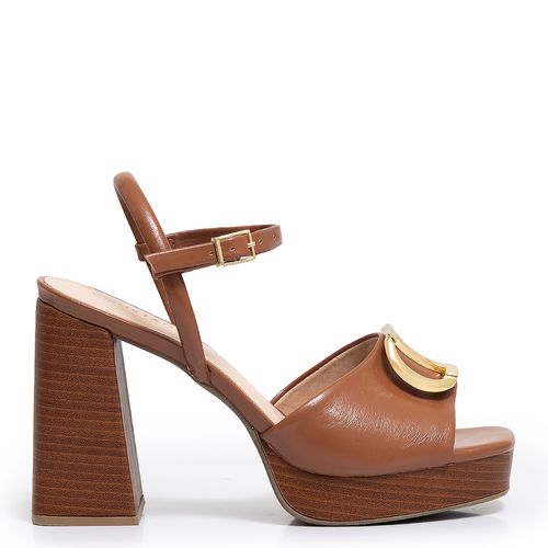 Sandália Meia Pata Caramelo Enfeite