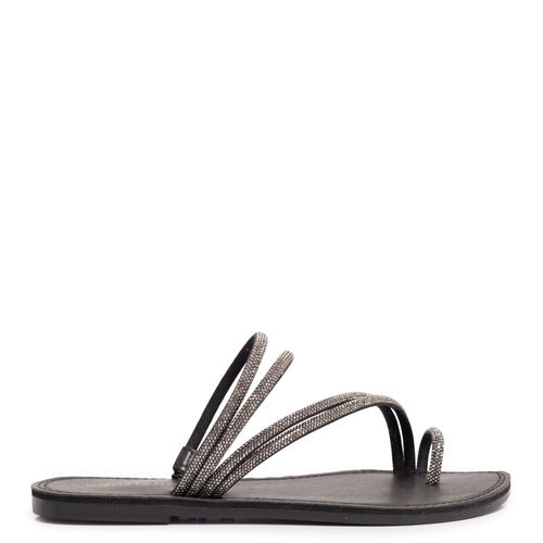 Rasteira Preta Strass