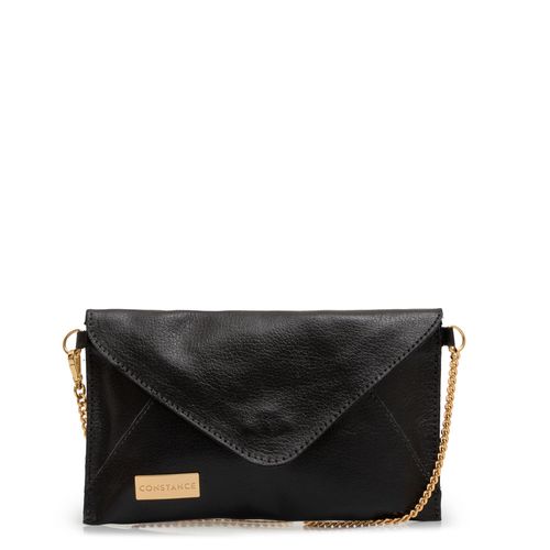 Mini Bolsa Couro Corrente Preta