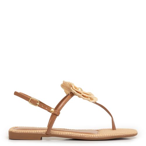 Rasteira Flor Ráfia