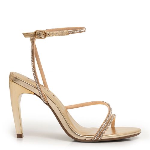 Sandália de Festa Dourada Strass