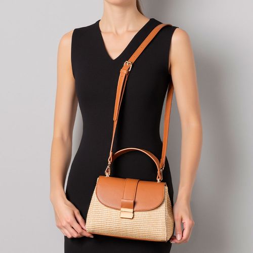 Bolsa Tiracolo Palha Caramelo