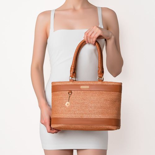 Bolsa Shopping Palha Caramelo