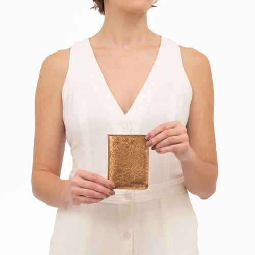 Porta Cartão e Documentos Couro Bronze