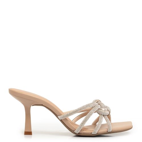 Tamanco Bege Brilho Nó