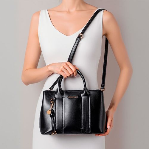 Bolsa Tote Chaveiro Preta