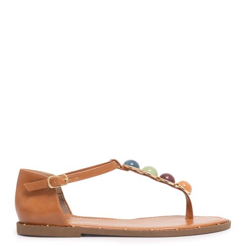 Rasteira Caramelo Pedras