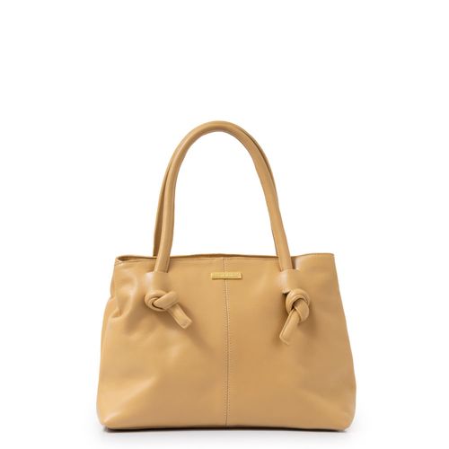 Bolsa Shopping Couro Nó Amarela