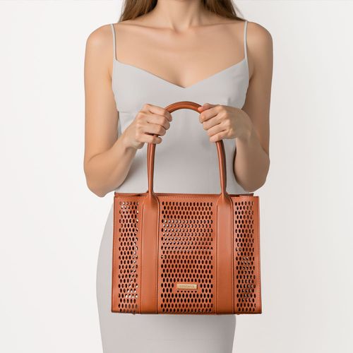Bolsa Shopping Vazada Caramelo
