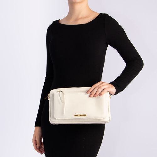 Bolsa Off White Couro