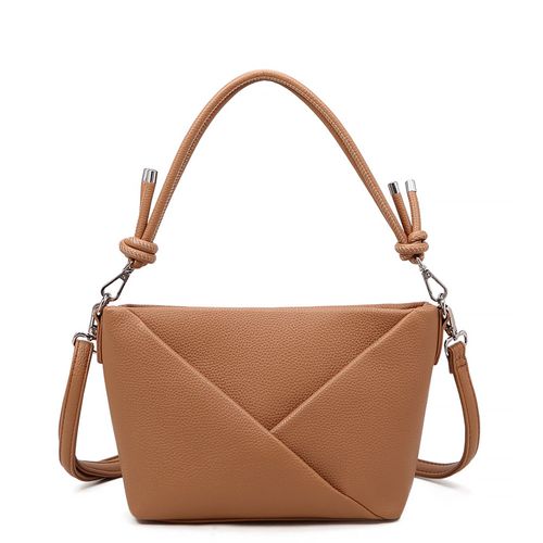 Bolsa Tiracolo Geométrica Caramelo