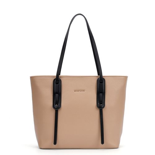 Bolsa Shopping Bicolor Bege