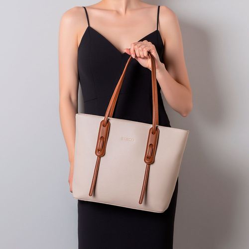 Bolsa Shopping Bicolor Off White