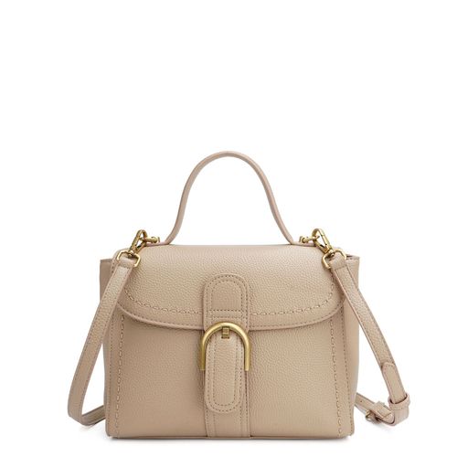 Bolsa Pesponto Bordado Taupe