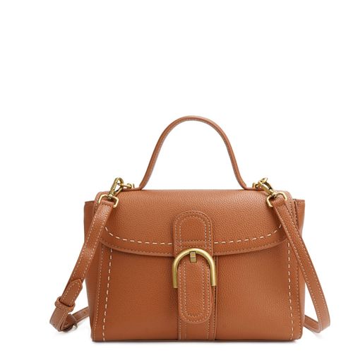 Bolsa Pesponto Bordado Caramelo