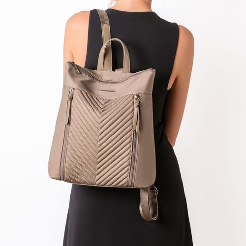 Mochila Matelassê Nylon Bege