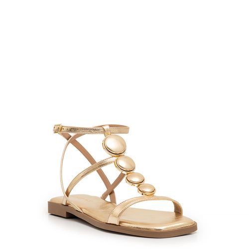 Rasteira Dourada Esferas Forradas